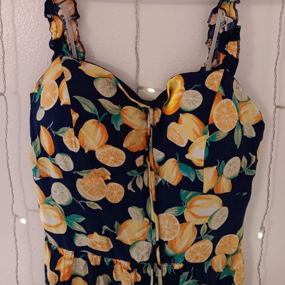 AUW Dresses & Skirts - BUNDLE AND SAVE A.U.W Size L Lemon, Orange, and Lime Citrus Print Dress 🍋🍊